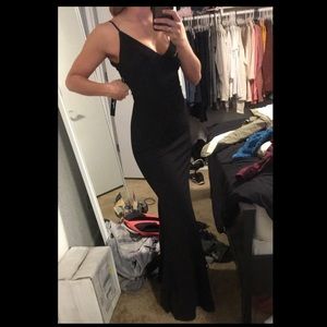 Black maxi length evening gown from Lulu’s